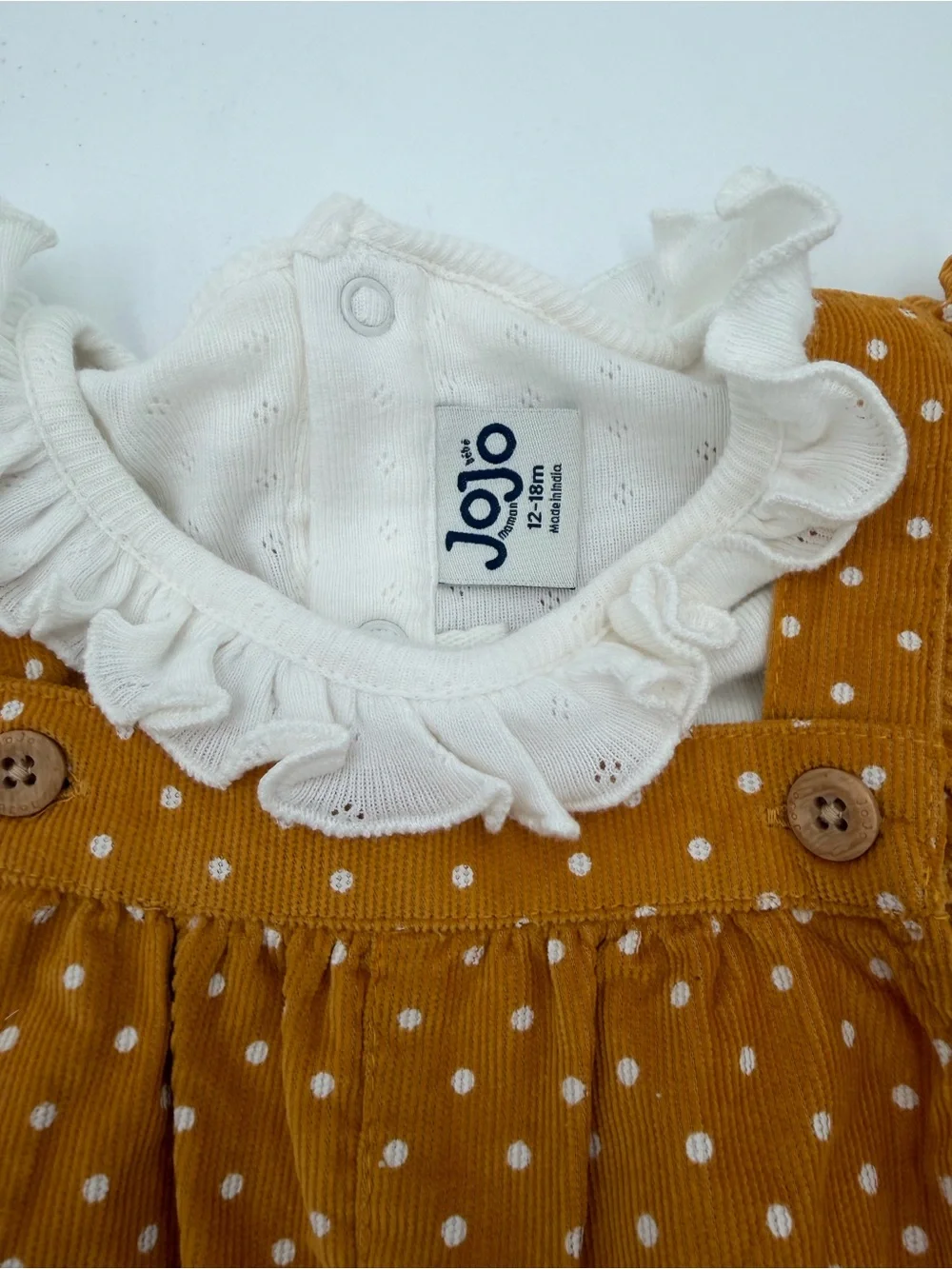 Jojo Maman Bebe Duck Appliqué Corduroy Overalls Set  12-18